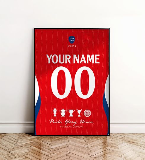 Discover Custom London Football Team Jersey Poster, Soccer Wall Art, Football Poster