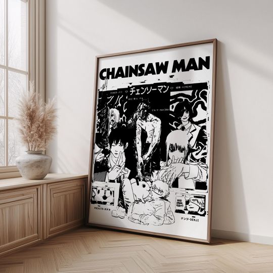 Discover Chainsaw Print Poster  Tatsuki Fujimoto Manga Poster | Denjii Anime Poster | Japanese Otaku Wall Art