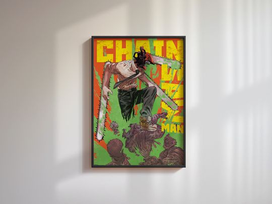 Discover Chainsaw Manga Cover Poster, Popular Japanese Anime Digital Print, Gift Idea, Tatsuki Fujimoto, Chainsaw Denjii Poster