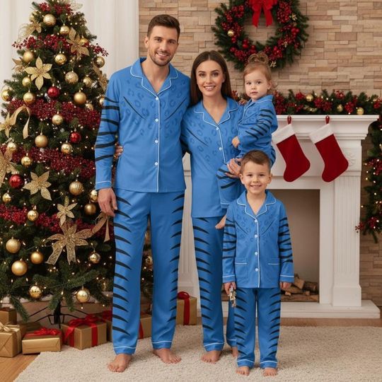 Derpy Tiger Pajamas Set, Pajamas Family Set, Derpy Tiger Kpop Demon Hunter Outfit Pajamas, Movie Gift For Fans,Matching Family Pajamas
