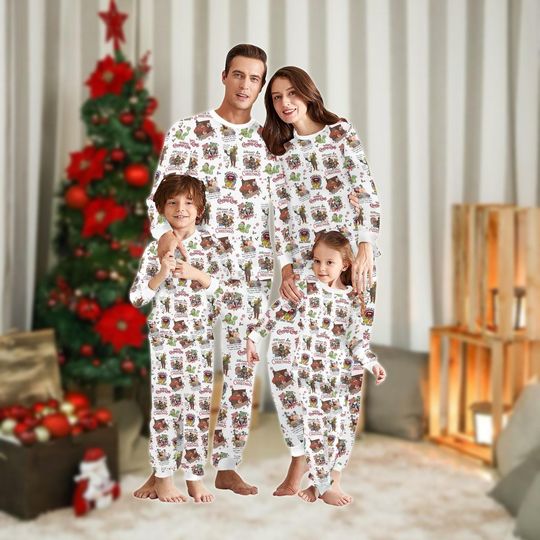 Discover Muppet Christmas Family Pajama Set, Holiday Loungewear, Cartoon Tee & Pants, Xmas Gift