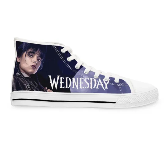 Women High Top Sneakers Nevermore Dark Academia footwear gothic shoes fan art
