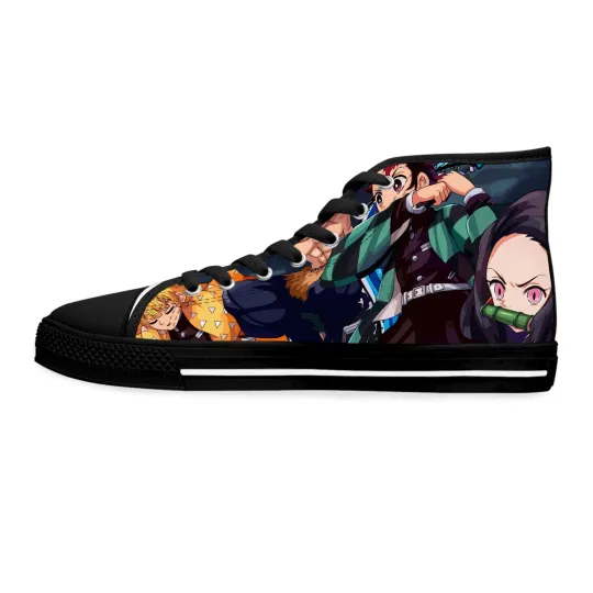 Discover Anime High Top Sneakers Women manga fan art demon footwear neko tanjiror