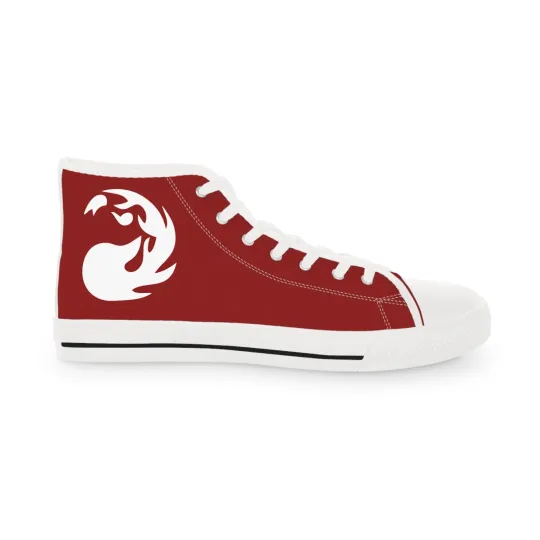 Discover High Top Sneakers Men MTG fan art Fire Red Mana symbol game mountain Shoes