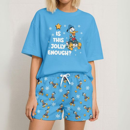 Discover Donald Duck Is This Jolly Enough Tshirt And Pants, Disney Pajama Set for Women, Is This Jolly Enough Outfit, Cute Holiday Sleepwear Gif