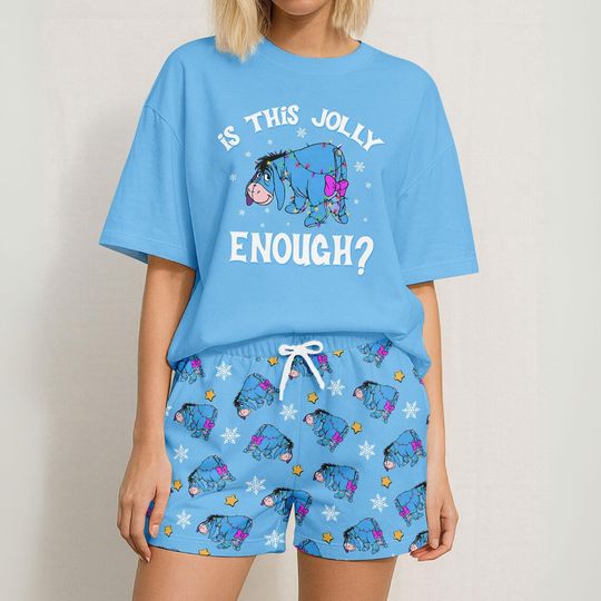 Discover Winnie The Pooh Eeyore Tshirt And Shorts, Disney Characters Matching Pajamas Set, Is This Jolly Enough Pajamas For Party