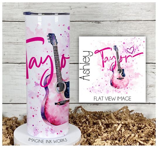 Discover Tumbler Taylor Concert Tumbler Swift Guitar 20oz Skinny Tumbler - Eras Design Tour Waterbottle Stainless Steel Water Bottle Cup Mug