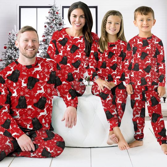 Discover Custom Cat Christmas Reindeer Pajama Set for Adults, Personalized Holiday Sleepwear & Matching Family Christmas Pajamas