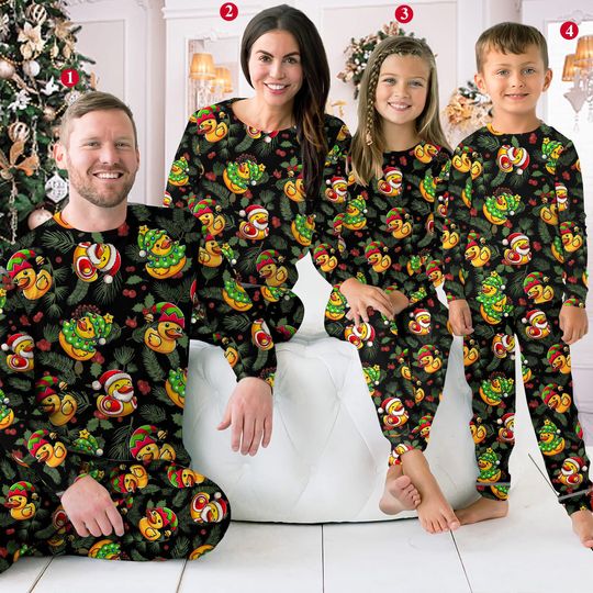 Discover Christmas Duck Family Pajama Set, Cozy Holiday Sleepwear, Matching Christmas Pajamas for Adults