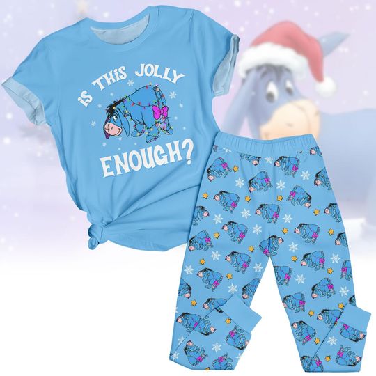 Discover Winnie The Pooh Eeyore Tshirt And Pants, Disney Characters Matching Pajamas Set, Is This Jolly Enough Pajamas For Party