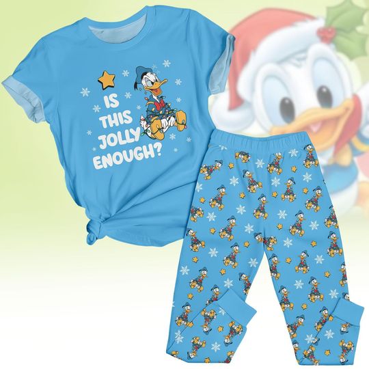 Discover Donald Duck Is This Jolly Enough Tshirt And Shorts, Disney Pajama Set for Women, Is This Jolly Enough Outfit, Cute Holiday Sleepwear Gift