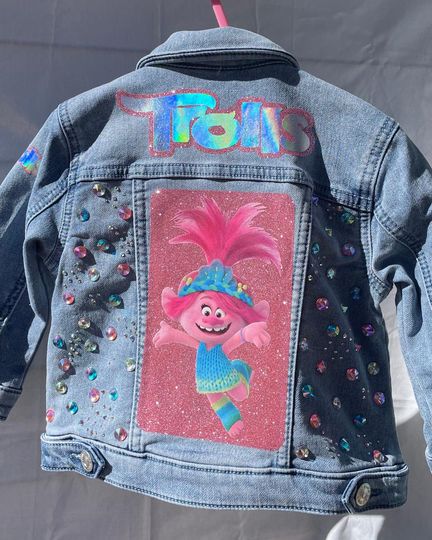Discover Trolls Custom Denim Jacket, Gift For Fans