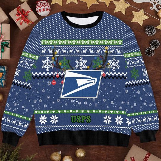 Discover Postal Service Ugly Sweater Shipping the Season in Style, Funny Postal Worker Xmas Sweater, Shipping Christmas Sweater for Postal Employees
