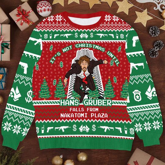 Discover Die Hard Ugly Christmas Sweater - Nakatomi Plaza, Festive Holiday Sweater for Fans, Fun Christmas Apparel for Men and Women