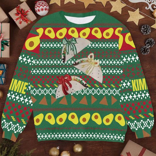 Funny Christmas Cake Ugly Sweater Wool Knit Holiday Party Jumper, Cozy Festive Winter Apparel