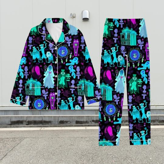 Discover The Haunted Mansion Pajamas Set, Disney Halloween Adult Pajama Set, Spooky Season Family Matching Sleepwear