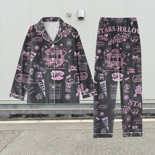 Stars Hollow Pajamas Set, Dragonfly Inn Matching Pajamas, Luke Coffee Diner Holiday Family PJs, Cozy Stars Hollow Christmas Pajamas