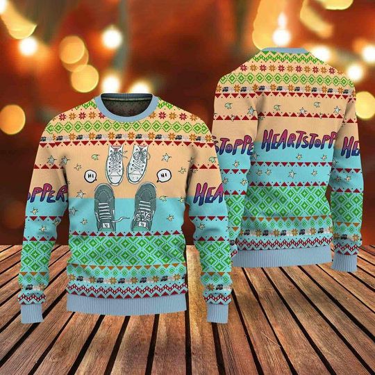 Heartstopper Ugly Christmas Sweater - Valentines Gift for Couples - Unique Gift Idea for Heartstopper Enthusiasts