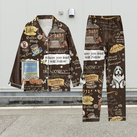 Luke Coffee Diner Pajamas Set, Stars Hollow Matching Pajamas, Family Holiday Pajamas Women Men Kids, Cute Movie Lover PJs