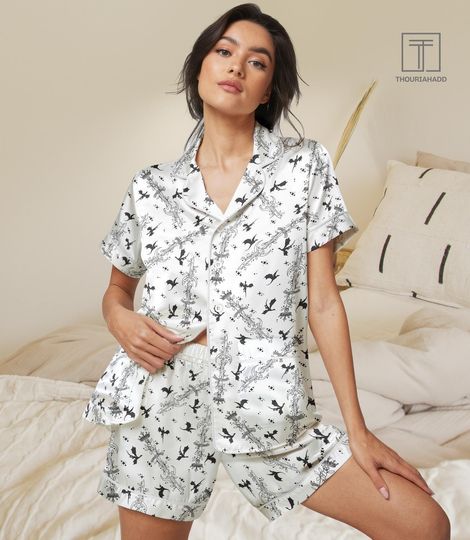 Fourth Wing Pajama Set with Pockets, Dragon Fly Or Die Silk Pajamas, Dragon Bookish Bridal Party Pajamas, Dragon Matching Pajamas Women