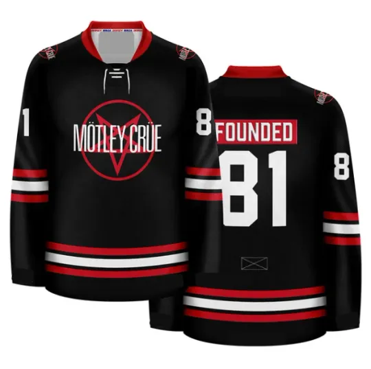 Discover Mottley Crue Founded Black Hockey Jersey