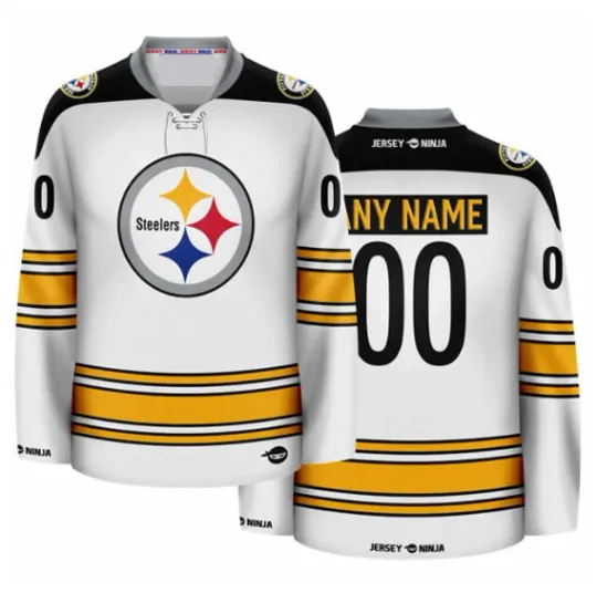 Discover Pittsburghh Steeller White Hockey Jersey