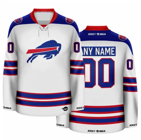 Discover Buffalo "Bill White Custom Name Hockey Jersey Fullsize