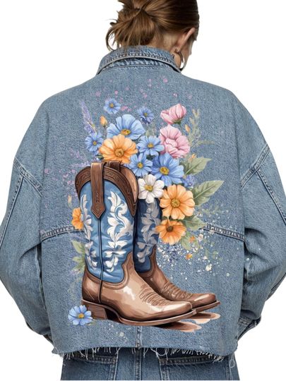 Discover Hand-Painted Denim Jacket: Custom Floral Jean Jacket