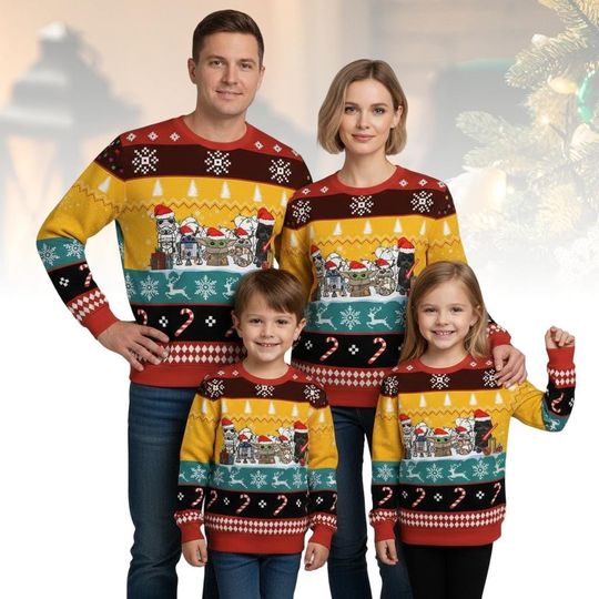 Discover Star Wars Ugly Christmas Sweater, Yoda Sweater, Sci-Fi Xmas Holiday Gift For Men Women, Movie Lover Sweater, Darth Vader