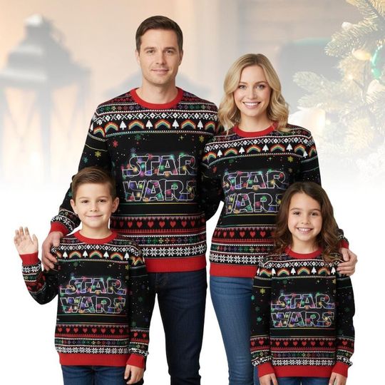 Discover Star Wars Ugly Christmas Sweater, Fun Sweater, Festive Gift For Men Women, Xmas Holiday Gift, Movie Lover Sweater For Fan