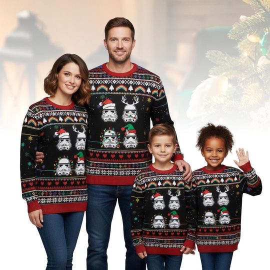 Discover Star Wars Ugly Christmas Sweater, Stormtrooper Sweater Xmas Gift For Men Women, Funny Star Wars Character Xmas Sweater