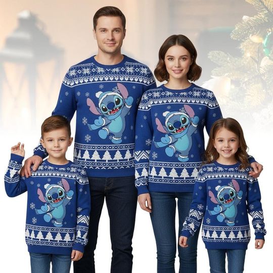 Discover Lilo and Stitch Ugly Christmas Sweater, Stitch Sweater, Disney Christmas Gift For Men Women, Xmas Holiday Gift