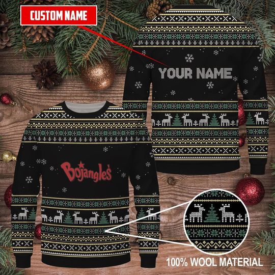 Custom Bojangles Ugly Christmas Sweater - Personalized Wool Holiday Sweater