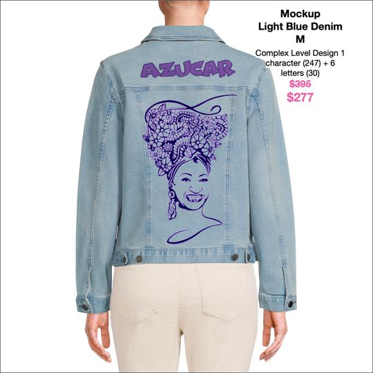Discover Hand-Azucar-Inspired Denim Jackets  Unique Latin Art Design Handcrafted for Tiffany