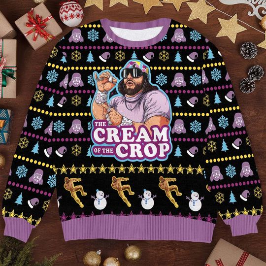 The Cream of the Crop Ugly Christmas Sweater, Funny Wool Knit Holiday Jumper