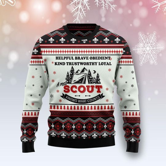 Discover Scout Ugly Christmas Sweater - Festive Knit Sweater for Scouts - Perfect Holiday Gift