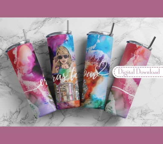 Discover Eras tour  tumbler wrap Taylorr Swifts books multi color