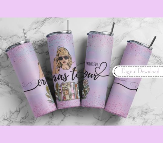 Eras tour  tumbler wrap Taylorr Swifts books Purple