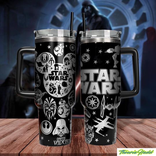 Discover Disney Star Wars Engraved Tumbler 40oz, Star Wars Drinkware Tumbler, Darth Vader Water Tumbler, Galaxy's Edge Tumbler