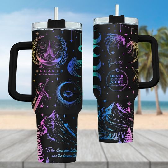 Velaris City Engraved Tumbler, Acotar Tumbler, Night Court Drinkware Tumbler Cup, Throne Of Glass 40oz Tumbler, City Of Starlight Cup