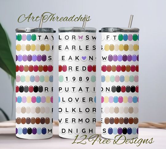 Discover Eras Tour 20 oz Skinny Tumbler Sublimation Design Digital Download PNG Instant Digital Only, swiftiee