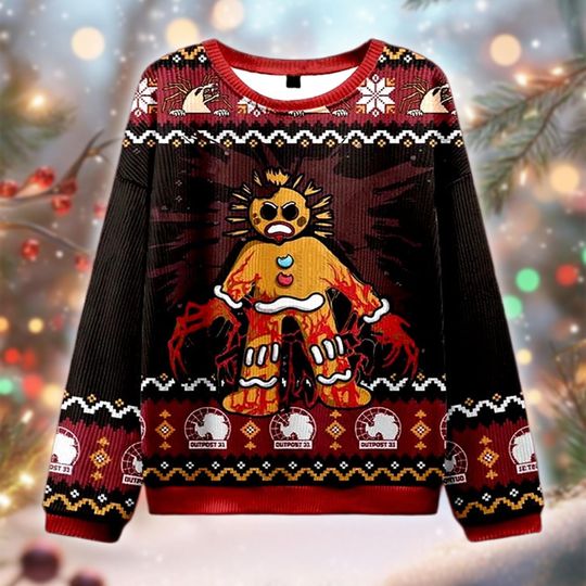 Discover Gingerbread Monster Christmas Sweater, Horror Holiday Jumper, Ugly Christmas Sweater