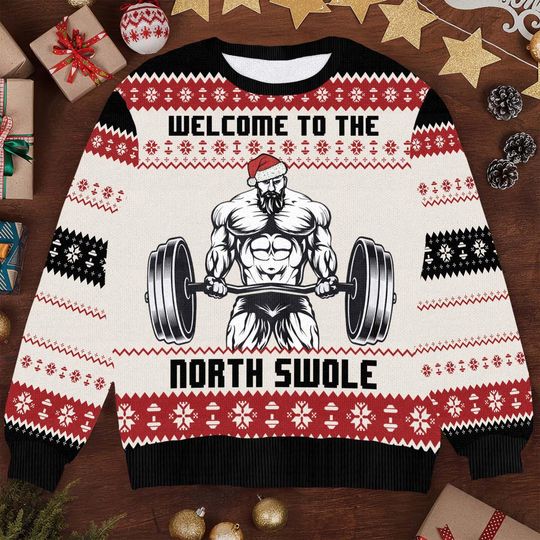 Discover Welcome to the North Swole Ugly Christmas Sweater - Funny Fitness Holiday - Perfect Gift for Gym Lovers