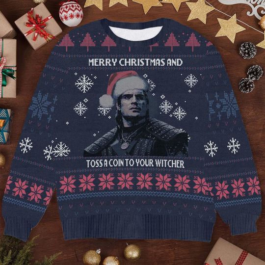 Discover Toss a Coin to Your Witcher Christmas Sweater - Funny Ugly Xmas Sweater