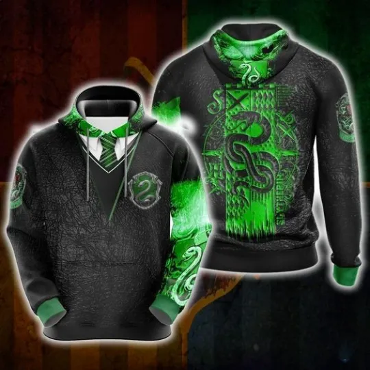 Slytherin House Harry Potter 3D Hoodie