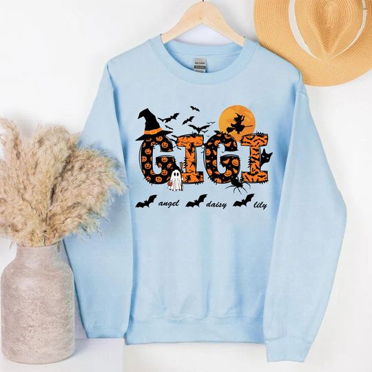 Personalized Halloween Gigi Unisex Sweatshirt, Spooky Gigi Sweatshirt