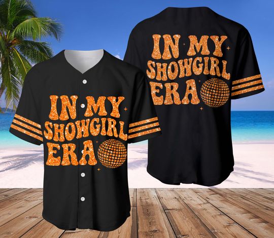 Discover Custom In My Showgirl Era Baseball Jersey, Country Music Fan Tee, Cute Showgirl Graphic T-Shirt, Vintage Era Merch Gift for Her, Jersey Team