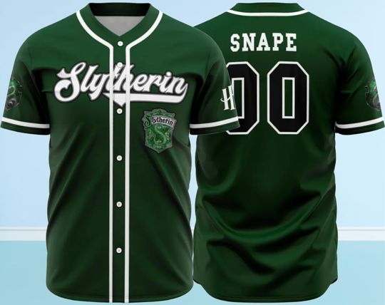 Personalized Slytherin House Harry Potter Baseball Jersey, Slytherin House Baseball Jersey, Lover Harry Potter Baseball Jersey.