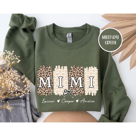Discover Personalized Mimi Unisex Sweatshirt, Custom Cheetah Mimi Sweatshirt