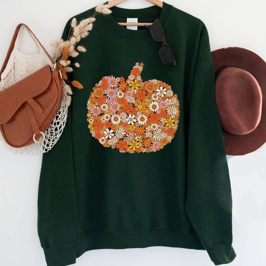 Discover Boho Pumpkin Unisex Sweatshirt, Pumpkin Season Shirt, Autumn Vibes Sweatshirt